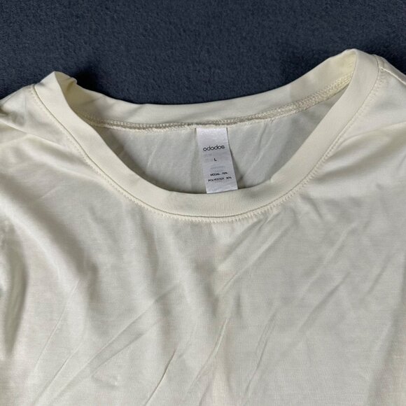 Ododos Womens L Asymmetrical Hem Long Sleeve Cream Top Soft Modal Polyester‎ - Picture 3 of 6